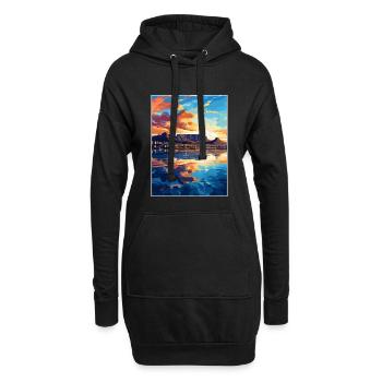 Cape Town Afrique du Sud Affiche de voyage Souvenir WPA - Sweat-shirt à capuche long Femme - noir - Devant