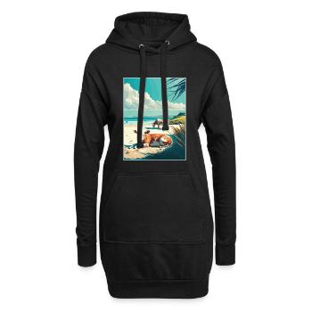 La côte sauvage Afrique du Sud Affiche de voyage souvenir - Sweat-shirt à capuche long Femme - noir - Devant
