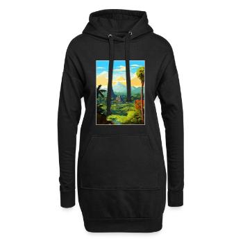 Indonesien Reise Poster Souvenir Postkarte Malerei - Hoodie-Kleid - Schwarz - Vorne