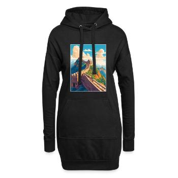 Grand De La Chine Voyage Affiche Souvenir Peinture WPA - Sweat-shirt à capuche long Femme - noir - Devant