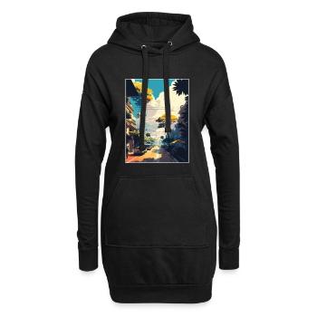 Hanoi Vietnam Voyage Affiche Peinture Souvenir WPA - Sweat-shirt à capuche long Femme - noir - Devant