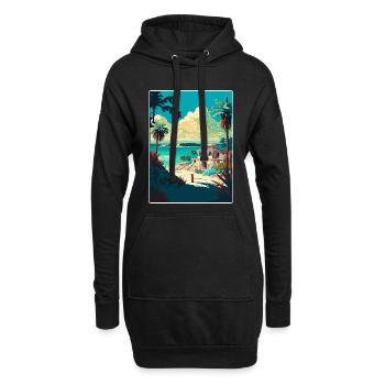 Tulum Reise Poster Souvenir WPA Postkarte Malerei - Hoodie-Kleid - Schwarz - Vorne
