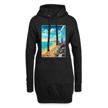 Mar del Plata Affiche de voyage Peinture Souvenir WPA - Sweat-shirt à capuche long Femme - noir - Devant