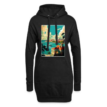 Nassau Karibik Reise Poster Souvenir Farbe WPA - Hoodie-Kleid - Schwarz - Vorne