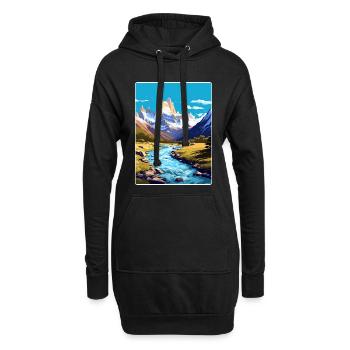 Monte Fitz Roy Voyage Affiche Peinture Souvenir WPA - Sweat-shirt à capuche long Femme - noir - Devant