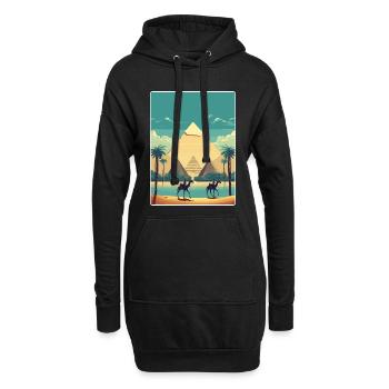 Kairo Ägypten Große Pyramiden Von Gizeh Reiseposter - Hoodie-Kleid - Schwarz - Vorne