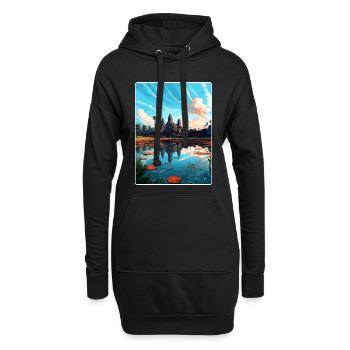 Angkor Wat Kambodscha Vintage Reiseposter Souvenir - Hoodie-Kleid - Schwarz - Vorne