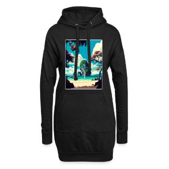 Krabi Thaïlande Thaïlande Affiche de voyage vintage thaïlandaise - Sweat-shirt à capuche long Femme - noir - Devant