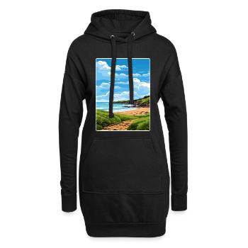 Cornouailles Aonb Voyage Affiche Peinture Souvenir WPA - Sweat-shirt à capuche long Femme - noir - Devant
