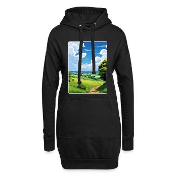 Dorset Aonb Reise Poster Souvenir Postkarte Farbe - Hoodie-Kleid - Schwarz - Vorne