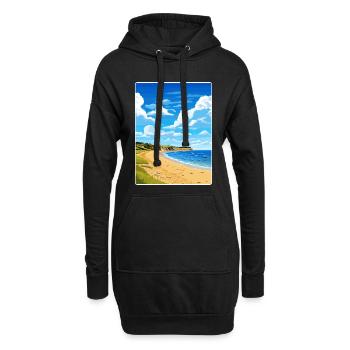 Dorset Aonb Reise Poster Souvenir Postkarte Farbe - Hoodie-Kleid - Schwarz - Vorne