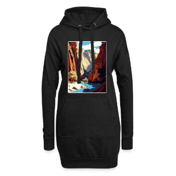 Carte de voyage du parc national de Zion The Narrows Arizona - Sweat-shirt à capuche long Femme - noir - Devant