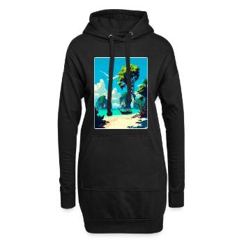 Phi Thaïlande Affiche de voyage thaïlandaise Peinture souvenir WPA - Sweat-shirt à capuche long Femme - noir - Devant