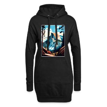 Yosemite Glacier Point Californie Affiche de voyage - Sweat-shirt à capuche long Femme - noir - Devant