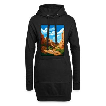 Affiche de voyage du parc national de Mesa Verde Colorado - Sweat-shirt à capuche long Femme - noir - Devant