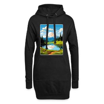 Mont Rainer Nouveau parc national Affiche de voyage WPA - Sweat-shirt à capuche long Femme - noir - Devant