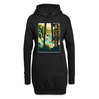 Parc national de Krka Croatie Chambre Voyage Affiche WPA - Sweat-shirt à capuche long Femme - noir - Devant