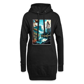 Yosemite Spiegel See Kalifornien Reiseposter WPA - Hoodie-Kleid - Schwarz - Vorne