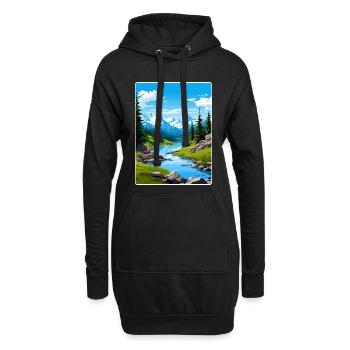 North Cascades National Park Travel Poster Card - Hoodie Dress - black - Front