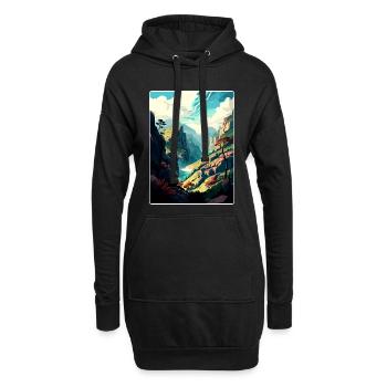 Geres Nationalpark Portugal Reise Posterkarte - Hoodie-Kleid - Schwarz - Vorne
