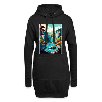 Geres Nationalpark Portugal Reise Posterkarte - Hoodie-Kleid - Schwarz - Vorne