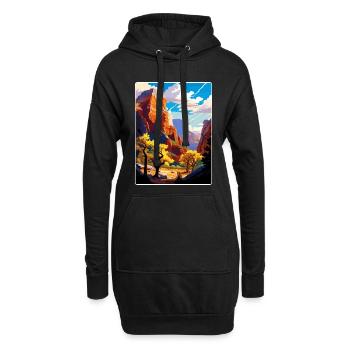 Parc national de Zion Arizona Affiche de voyage souvenir - Sweat-shirt à capuche long Femme - noir - Devant