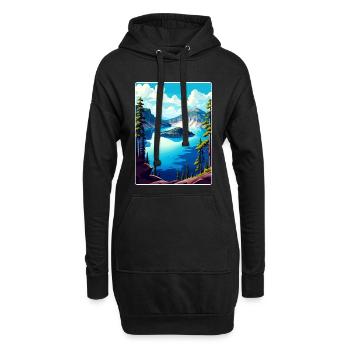 Affiche de voyage souvenir du parc national du lac Crater - Sweat-shirt à capuche long Femme - noir - Devant