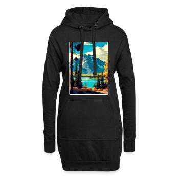 Affiche de voyage souvenir du parc national de Grand Teton - Sweat-shirt à capuche long Femme - noir - Devant