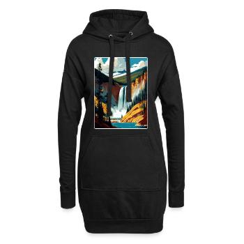 Yellowstone Nationalpark Reiseplakat Souvenir - Hoodie-Kleid - Schwarz - Vorne