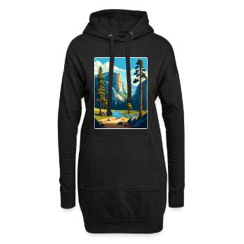 Parc national de Yosemite Affiche de voyage Souvenir WPA - Sweat-shirt à capuche long Femme - noir - Devant