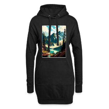 North Cascades National Park Travel Poster Card - Hoodie Dress - black - Front