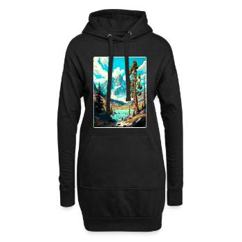 Bridger Teton National Park Affiche de voyage souvenir - Sweat-shirt à capuche long Femme - noir - Devant