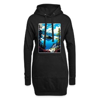 Affiche de voyage souvenir du parc national du lac Crater - Sweat-shirt à capuche long Femme - noir - Devant