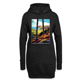 Exmoor Nationalpark Reise Poster Postkarte Farbe - Hoodie-Kleid - Schwarz - Vorne