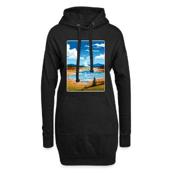 Yellowstone Nationalpark Reiseplakat Souvenir - Hoodie-Kleid - Schwarz - Vorne