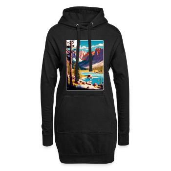 Affiche de voyage du parc national du Grand Bassin - Sweat-shirt à capuche long Femme - noir - Devant