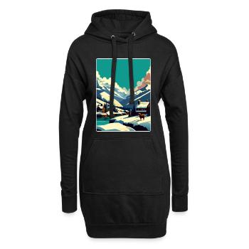 Verbier Ski Resort Mountain Switzerland Travel WPA - Hoodie-Kleid - Schwarz - Vorne