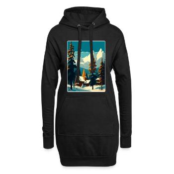 Megève Ski Les Arcs Skifahren Reiseposter Souvenir - Hoodie-Kleid - Schwarz - Vorne