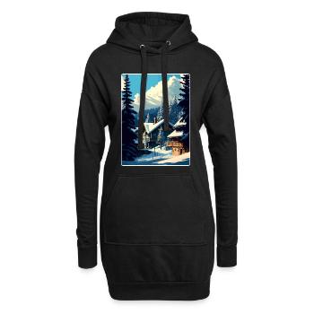 Megève Ski Les Arcs Skifahren Reiseposter Souvenir - Hoodie-Kleid - Schwarz - Vorne