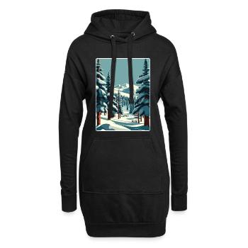 Parc Ski Ski Voyage Affiche Peinture Souvenir WPA - Sweat-shirt à capuche long Femme - noir - Devant