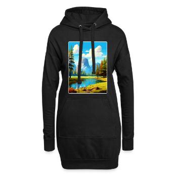 Parc national de Yosemite Affiche de voyage Souvenir WPA - Sweat-shirt à capuche long Femme - noir - Devant