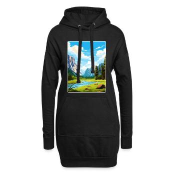 Parc national de Yosemite Affiche de voyage Souvenir WPA - Sweat-shirt à capuche long Femme - noir - Devant