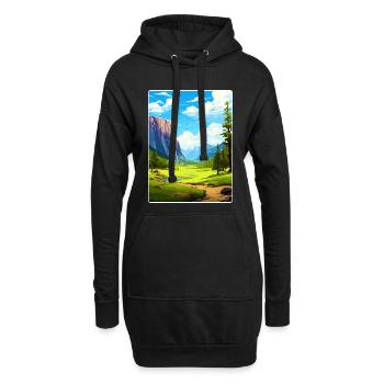 Parc national de Yosemite Affiche de voyage Souvenir WPA - Sweat-shirt à capuche long Femme - noir - Devant