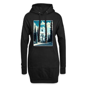 Park Ski Skifahren Reise Poster Souvenir Farbe WPA - Hoodie-Kleid - Schwarz - Vorne