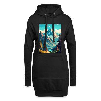 Alpes bavaroises Allemagne Affiche de voyage Souvenir WPA - Sweat-shirt à capuche long Femme - noir - Devant