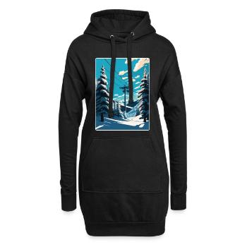 St Anton Ski Skifahren Vintage Reise Poster Souvenir - Hoodie-Kleid - Schwarz - Vorne