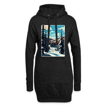 Park Ski Skifahren Reise Poster Souvenir Farbe WPA - Hoodie-Kleid - Schwarz - Vorne