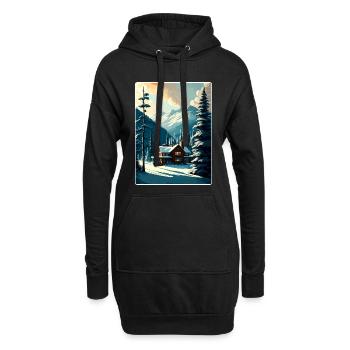 Whistler ski ski vintage voyage affiche souvenir - Sweat-shirt à capuche long Femme - noir - Devant