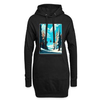 Méribel Ski Ski Voyage Affiche Peinture Souvenir WP - Sweat-shirt à capuche long Femme - noir - Devant