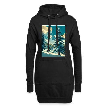 Zermatt Ski Ski Affiche de voyage Peinture souvenir WP - Sweat-shirt à capuche long Femme - noir - Devant